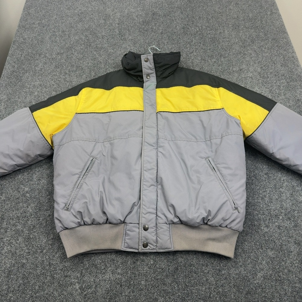 Vintage Pacific Trail Jacket Mens XL Gray Down Fill Colorblock Puffer Gorpcore